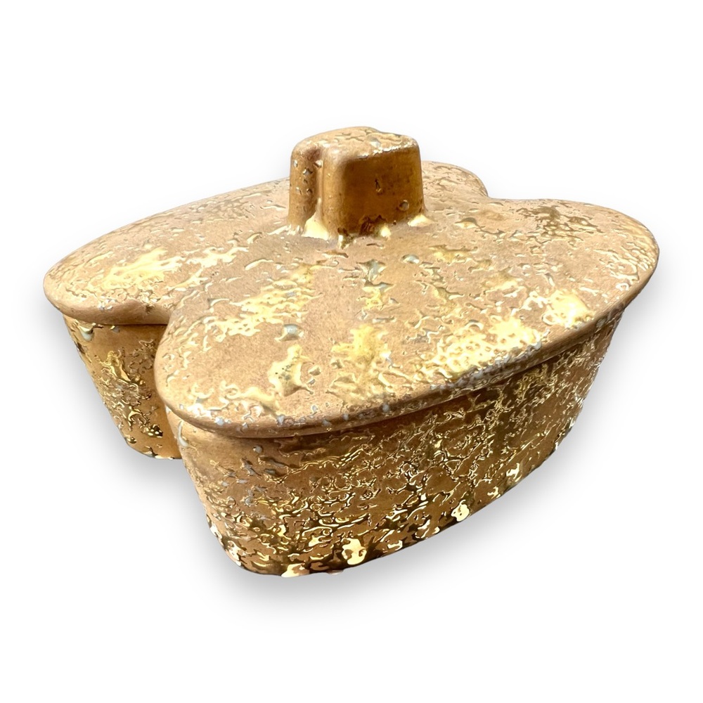 Vintage Le Mieux 22k Gold Trinket Box Candy Dish MCM